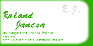 roland jancsa business card